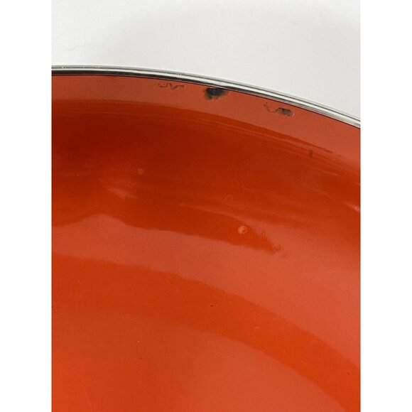 Vintage MCM Emo Celji Nesting Enamel Saute Pan Yugoslavia Porcelain Enamel Red N - Picture 7 of 8